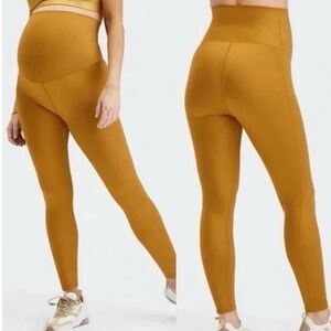 Fabletics maternity bronze high-shine leggings